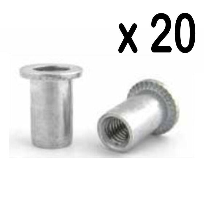 Rivet Nut Flanged Aluminium (Pack Of 20)