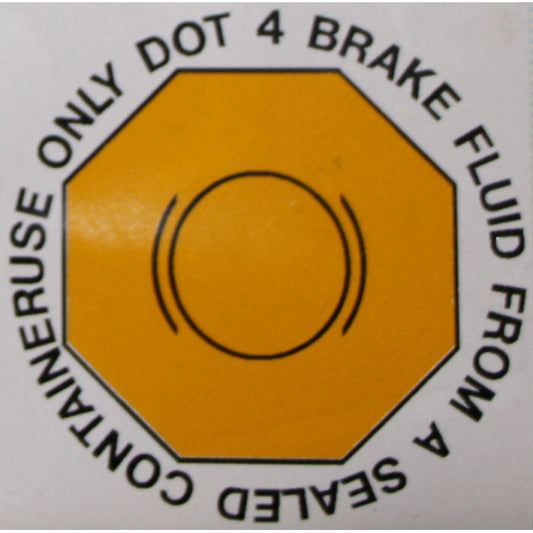 DOT 4 Brake Fluid Sticker IVA Compliant