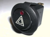Universal Budget Round IVA Compliant 23mm Round Hazard Warning Light Switch (Latching)