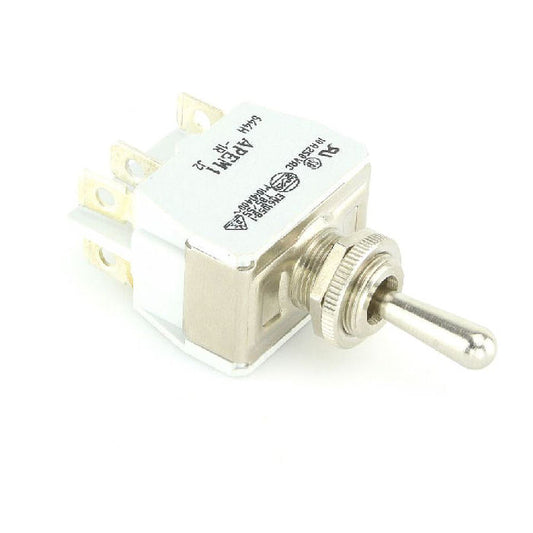 Knurled Ring Toggle Switch Off-On-On Spring Return 3 Position