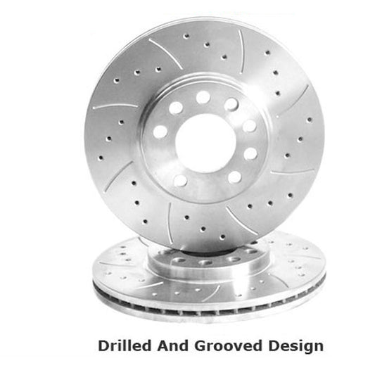 Mazda MX-5 256mm Drilled And Grooved Vented Front Discs 98 - 00 (Pair)