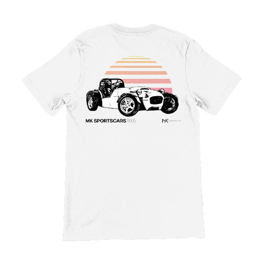 MK RX-5 T-Shirt White Rising Sun Print