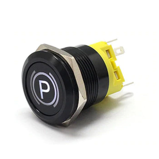 Push Button Round 22mm Park Brake Warning Switch Black Momentary