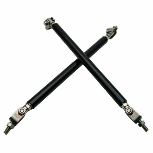 Universal 150mm Stainless Front Splitter Tie Rod Support Strut - Black (Pair)