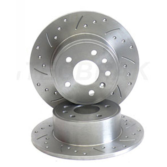 Ford Sierra Drilled and Grooved Rear Brake Discs For Wilwood Handbrake Caliper 240mm (Pair)