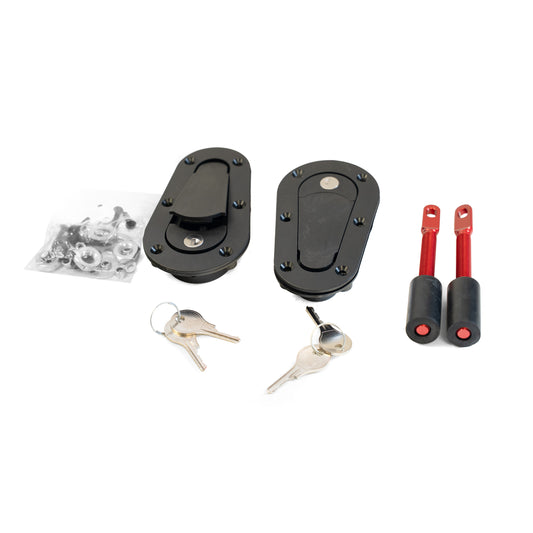 AeroCatch Quick Release Bonnet Hood Above Panel Locking - Black (Pair)