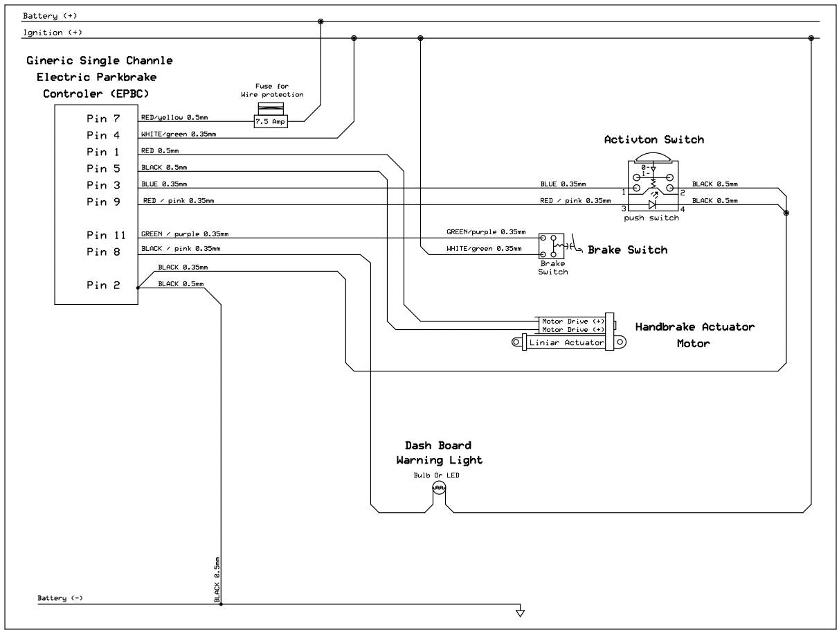 Electronic Electric Parking Handbrake Kit
