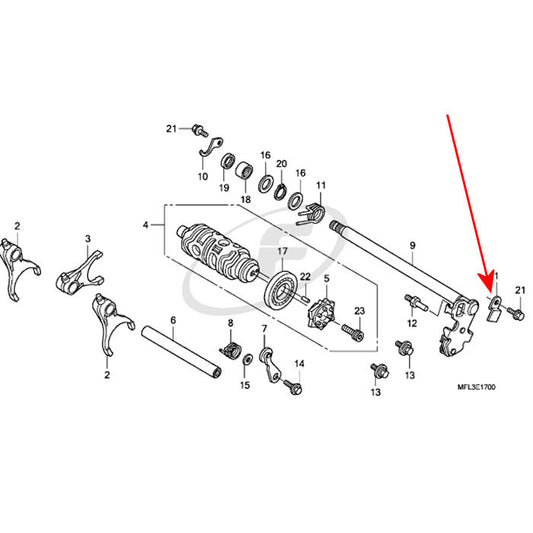 Honda CBR-1000 Gearshift Shaft Retaining Plate