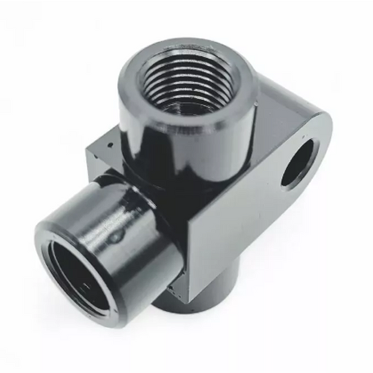 M10 x 1 Female 3 Way Brake Pipe Connector Fitting Black (Single)