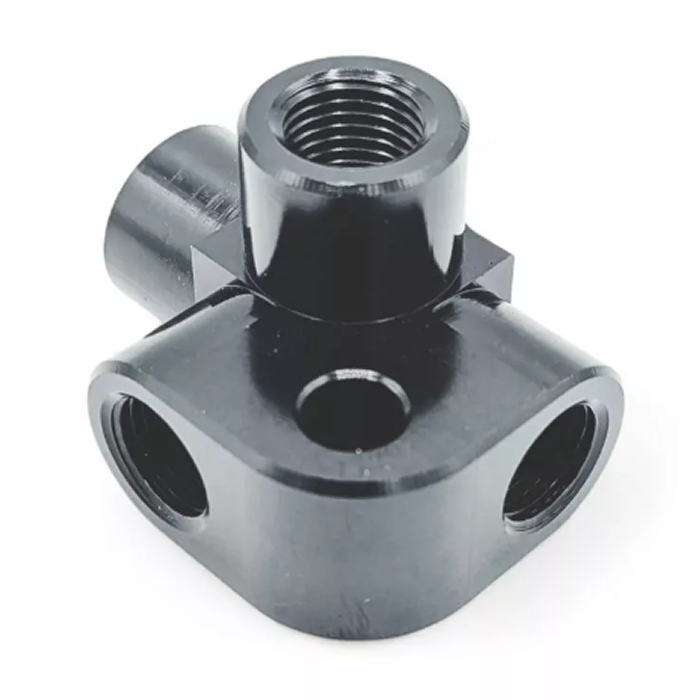 M10 x 1 Female 4 Way Brake Pipe Connector Fitting Black (Single)