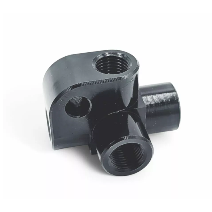 M10 x 1 Female 4 Way Brake Pipe Connector Fitting Black (Single)