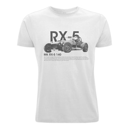MK Sportscars RX-5 140 Graphic Tee White (Black Print)