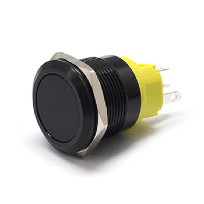 Push Button Round 22mm Blank Switch Black Latching – MK Sportscars
