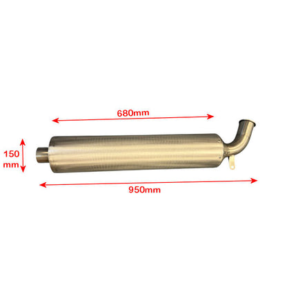 Universal 6" Stainless Steel 720mm Catalytic Converter Exhaust Silencer - 2.5" (Trackday Silencer)